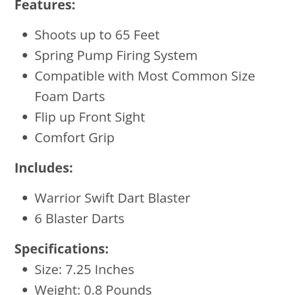 World Tech Warrior Spring Pump Swift Dart Blaster Toy - Red / Black - Picture 4 of 13